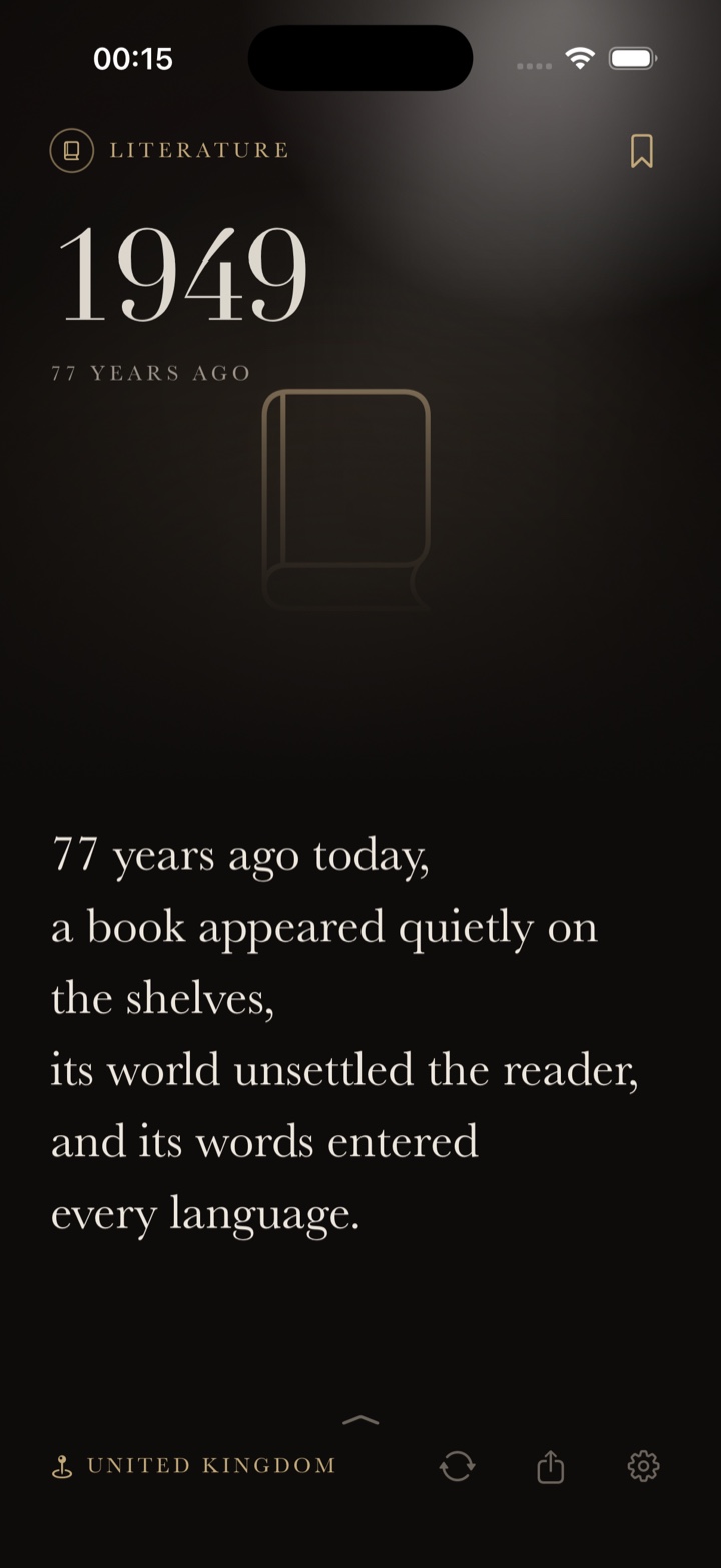 An Echoes card: 1949, a book appeared quietly on the shelves.